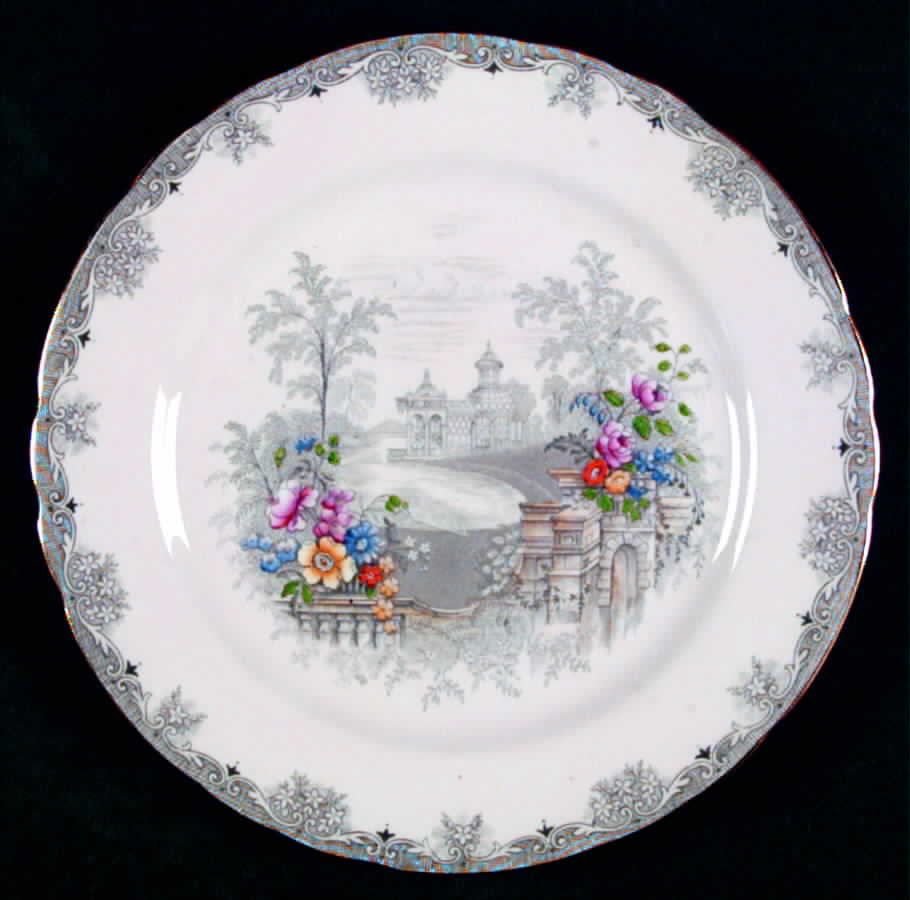Gray Towers (Pink Background) Salad Plate by John  Aynsley & Sons-1