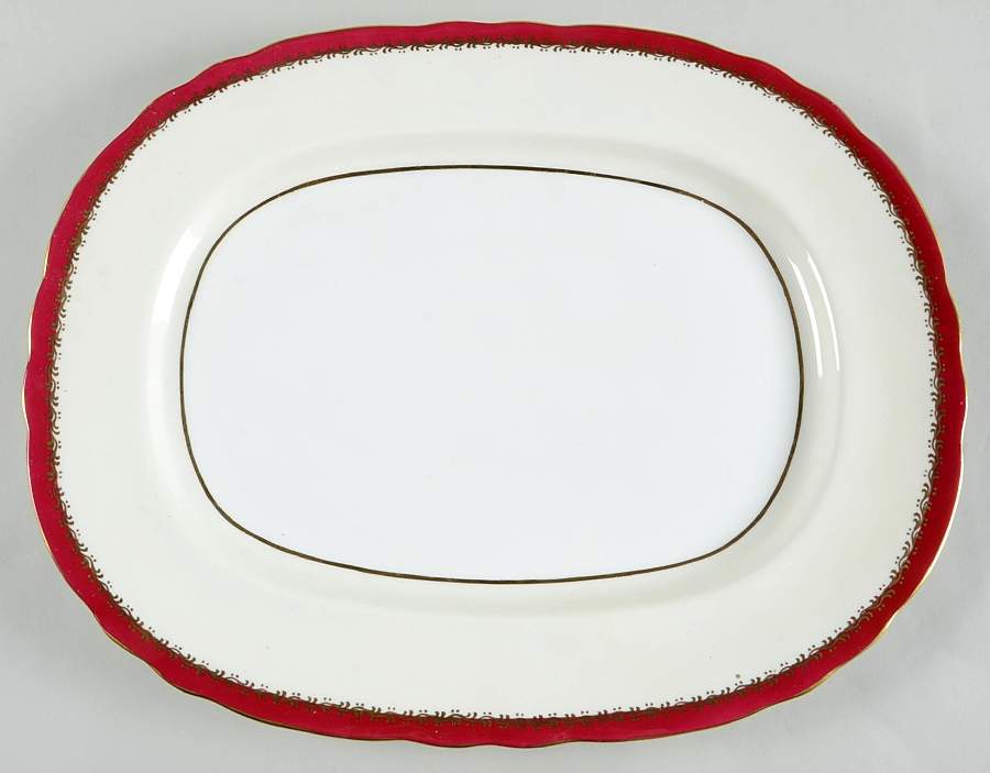 Guildhall Maroon 15" Oval Serving Platter by John  Aynsley & Sons-1