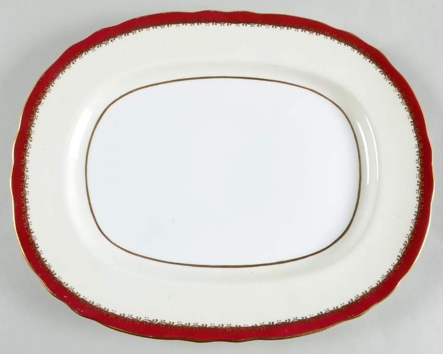 Guildhall Maroon 13" Oval Serving Platter by John  Aynsley & Sons-1