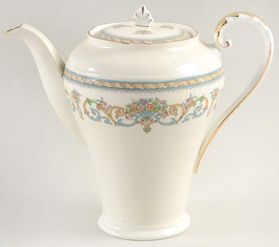 Henley (Scalloped, Gold Trim) Small Coffee Pot & Lid by John  Aynsley & Sons-1