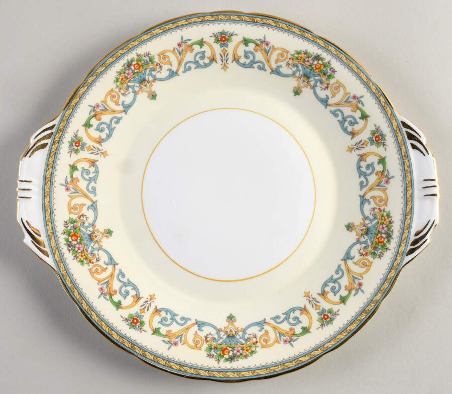 Henley (Scalloped, Gold Trim) Handled Cake Plate by John  Aynsley & Sons-1