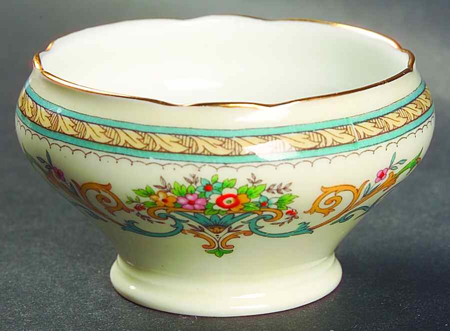 Henley (Scalloped, Gold Trim) Mini Open Sugar Bowl by John  Aynsley & Sons-1