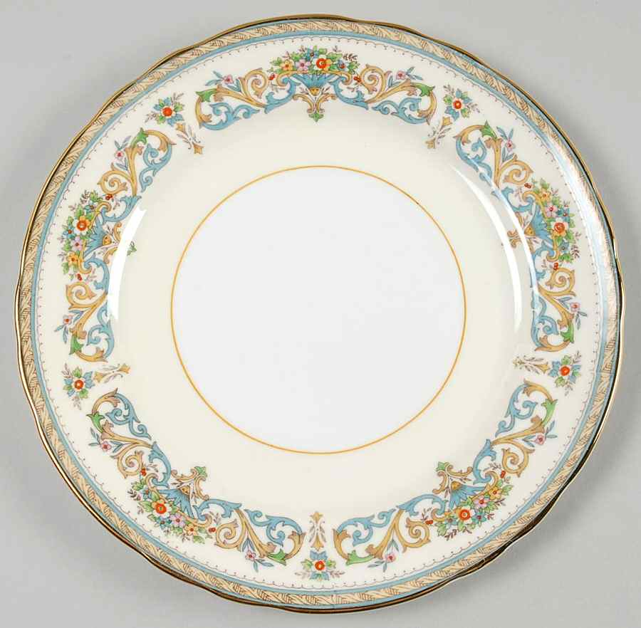 Henley (Scalloped, Gold Trim) Salad Plate by John  Aynsley & Sons-1