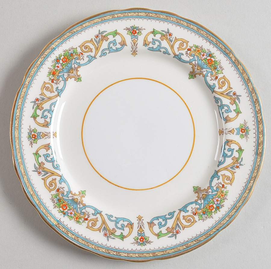 Henley (Scalloped, Gold Trim) Bread & Butter Plate by John  Aynsley & Sons-1