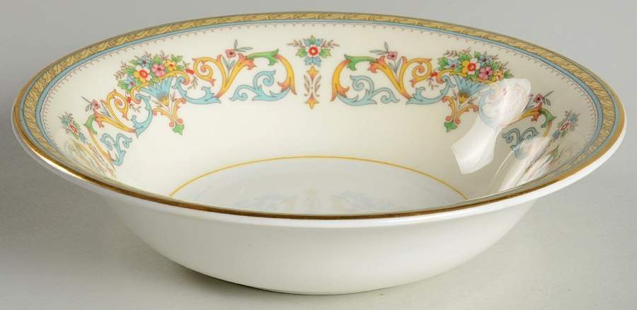 Henley (Scalloped, Yellow Trim) Coupe Soup Bowl by John  Aynsley & Sons-1