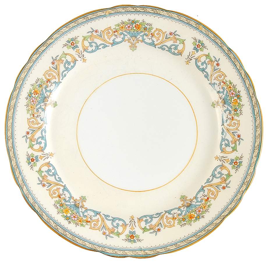 Henley (Scalloped, Yellow Trim) Salad Plate by John  Aynsley & Sons-1
