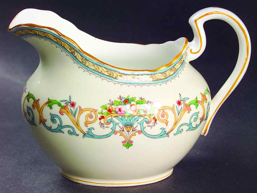 Henley (Scalloped, Yellow Trim) Creamer by John  Aynsley & Sons-1