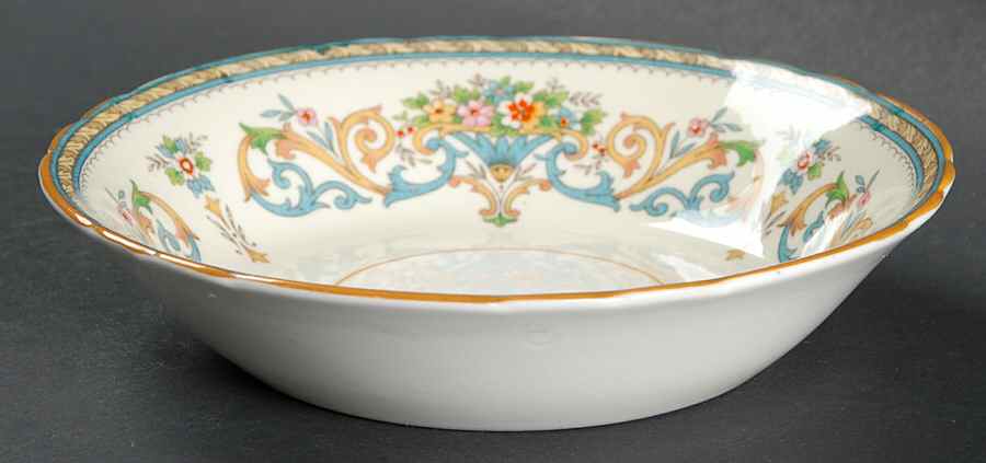 Henley (Scalloped, Yellow Trim) Fruit/Dessert (Sauce) Bowl by John  Aynsley & Sons-1