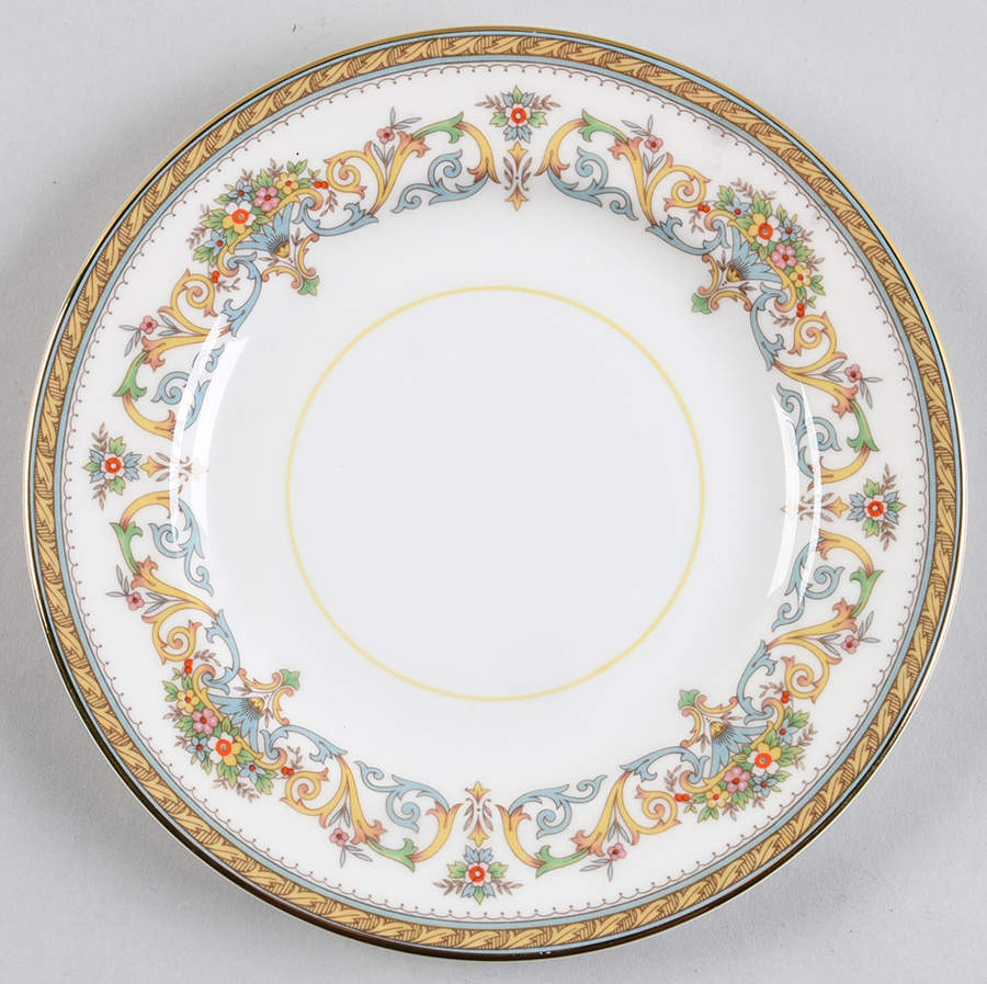 Henley (Smooth, Gold Trim, Blue Backstamp) Dessert/Pie Plate by John  Aynsley & Sons-1