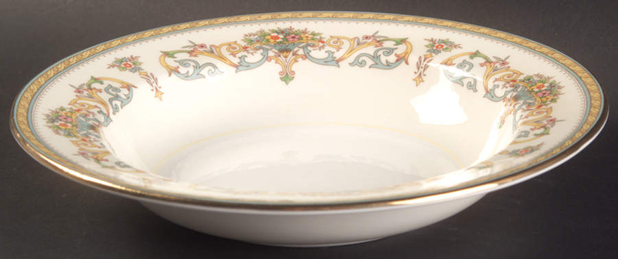 Henley (Smooth, Gold Trim, Blue Backstamp) Rim Soup Bowl by John  Aynsley & Sons-1