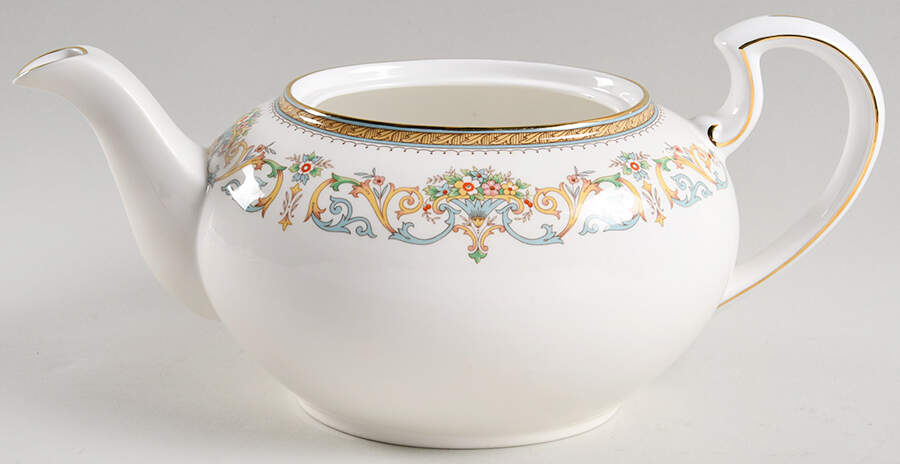 Henley (Smooth, Gold Trim, Blue Backstamp) Teapot No Lid by John  Aynsley & Sons-1