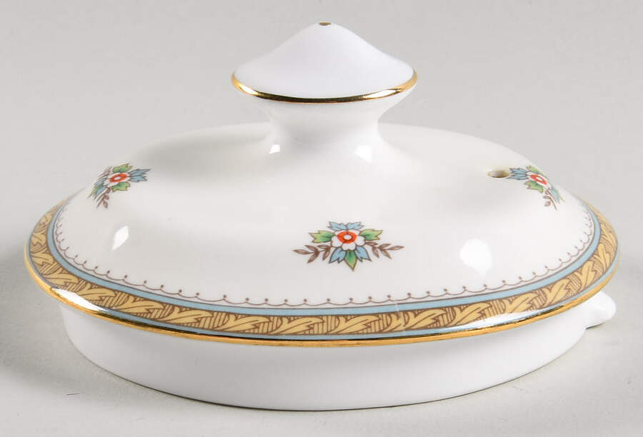 Henley (Smooth, Gold Trim, Blue Backstamp) Lid for Teapot by John  Aynsley & Sons-1