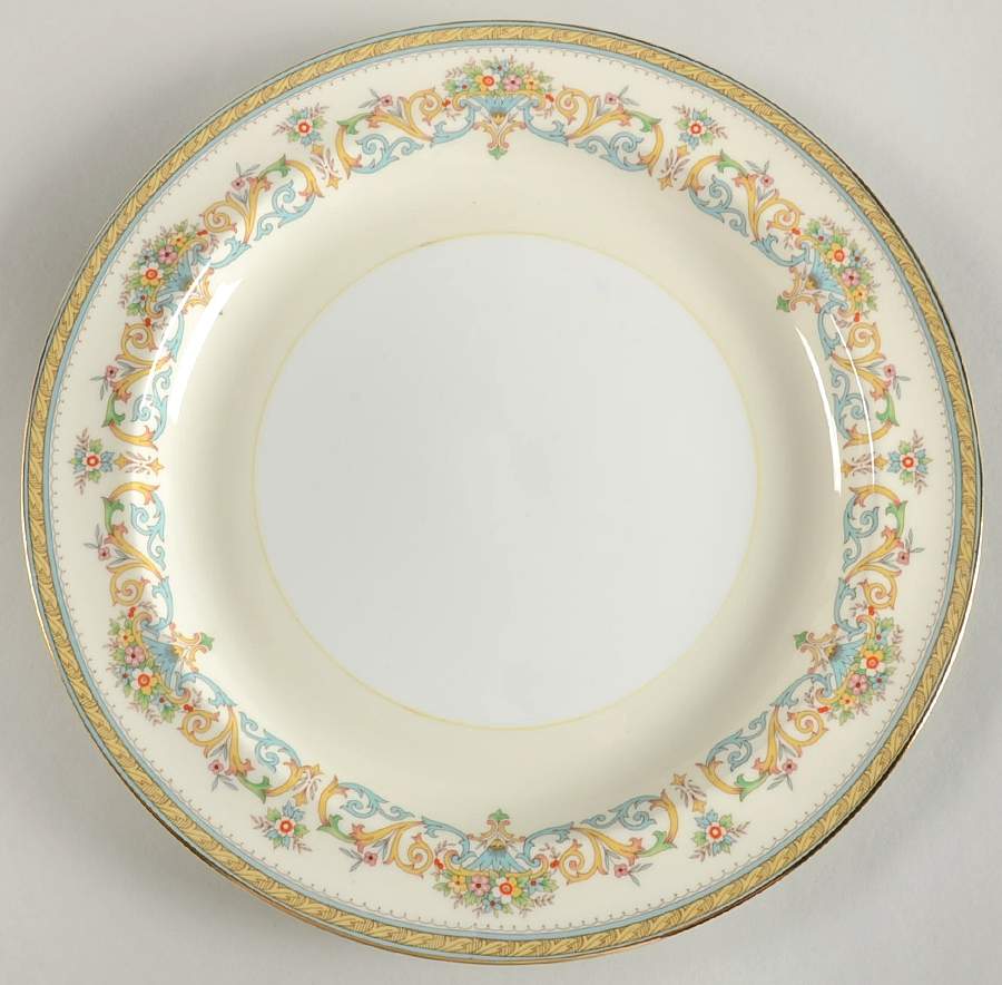Henley (Smooth, Gold Trim, Blue Backstamp) 12" Chop Plate (Round Platter) by John  Aynsley & Sons-1