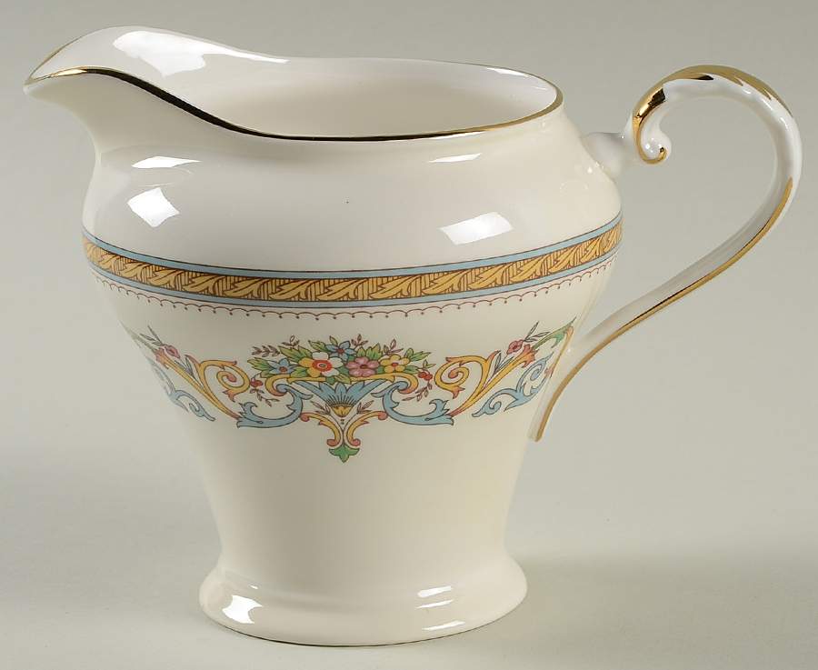 Henley (Smooth, Gold Trim, Blue Backstamp) Creamer by John  Aynsley & Sons-1