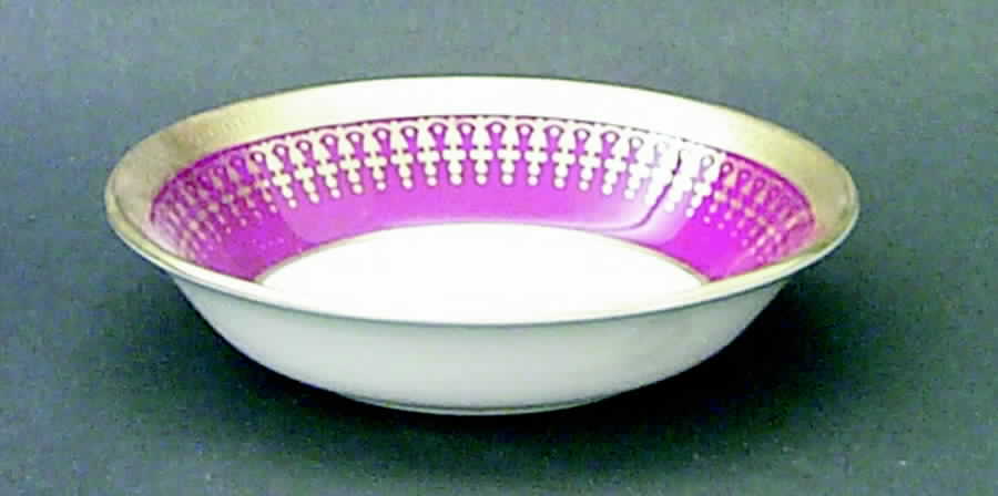 Hertford Maroon (Scalloped) Fruit/Dessert (Sauce) Bowl by John  Aynsley & Sons-1