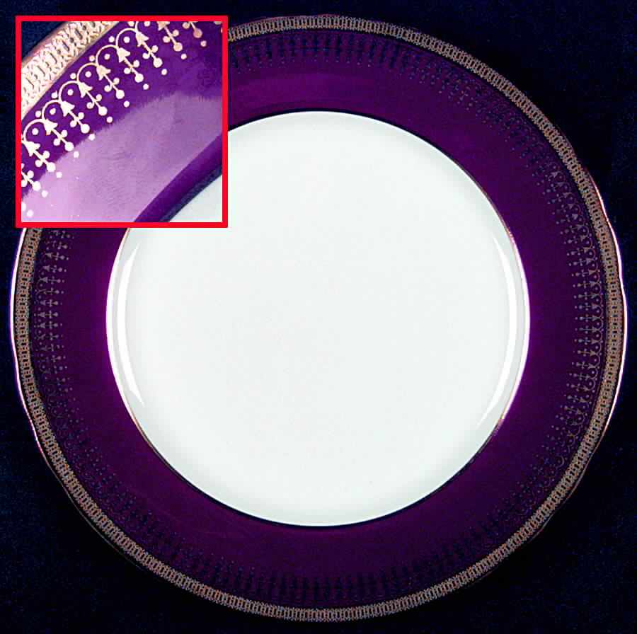 Hertford Maroon (Scalloped) Dinner Plate by John  Aynsley & Sons-1
