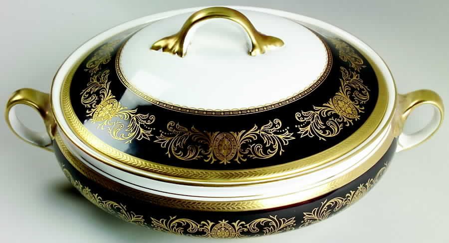 Imperial Onyx (Black) Round Covered Vegetable by John  Aynsley & Sons-1