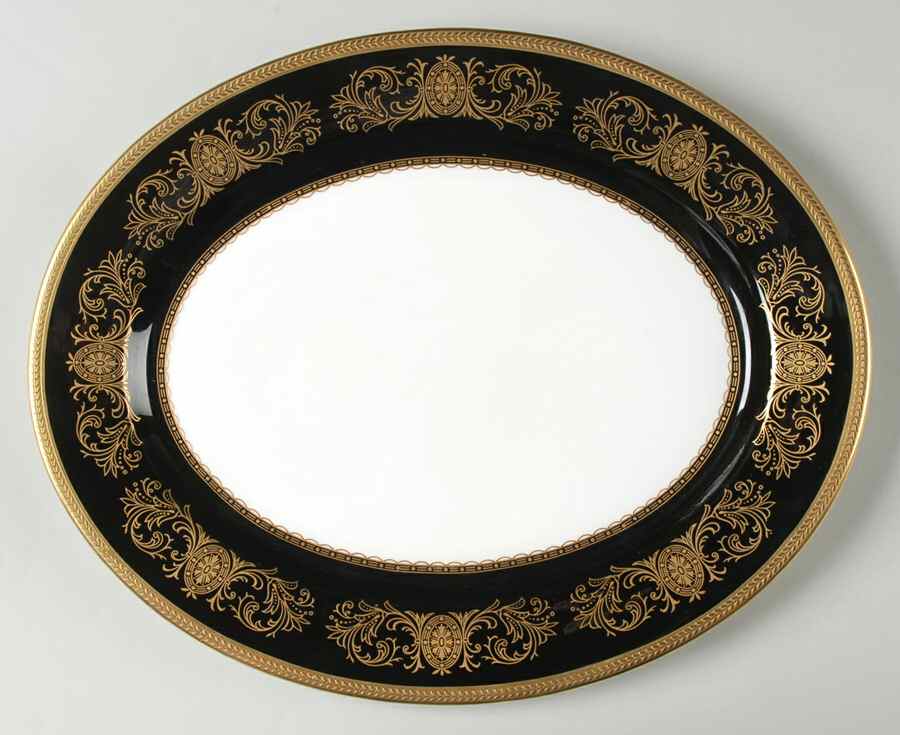 Imperial Onyx (Black) 13" Oval Serving Platter by John  Aynsley & Sons-1
