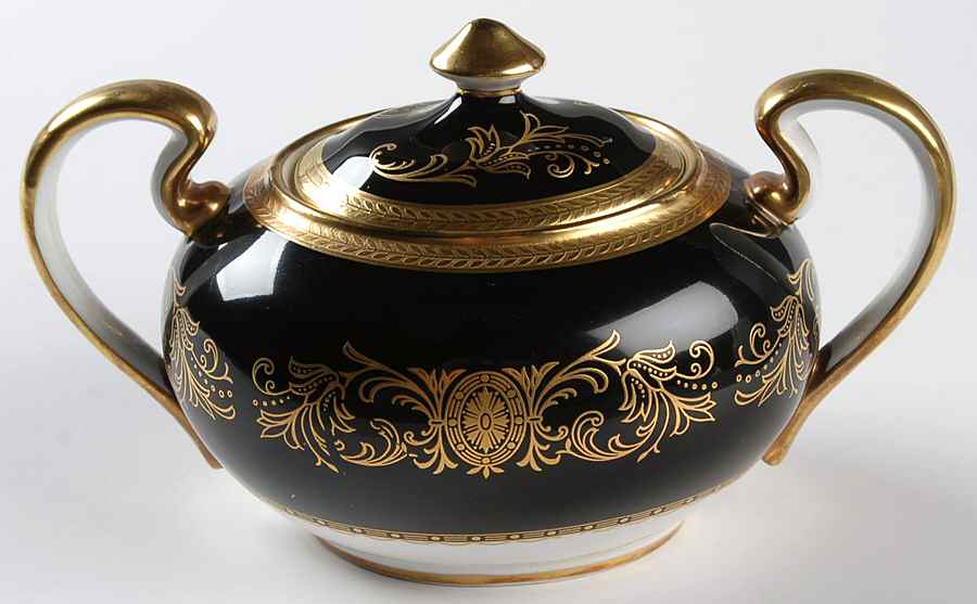 Imperial Onyx (Black) Sugar Bowl & Lid by John  Aynsley & Sons-1