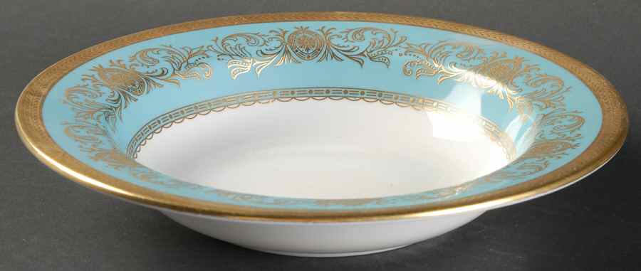 Imperial Turquoise Rim Soup Bowl by John  Aynsley & Sons-1