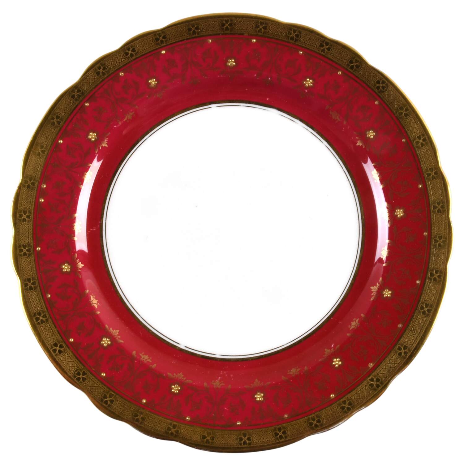 Kenilworth Red (Scalloped) Salad Plate by John  Aynsley & Sons-1