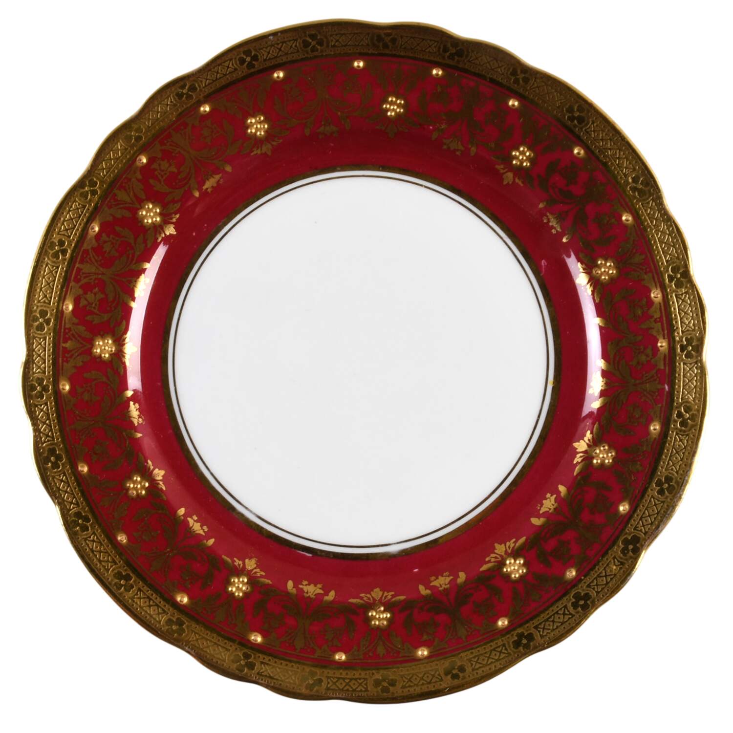 Kenilworth Red (Scalloped) Bread & Butter Plate by John  Aynsley & Sons-1