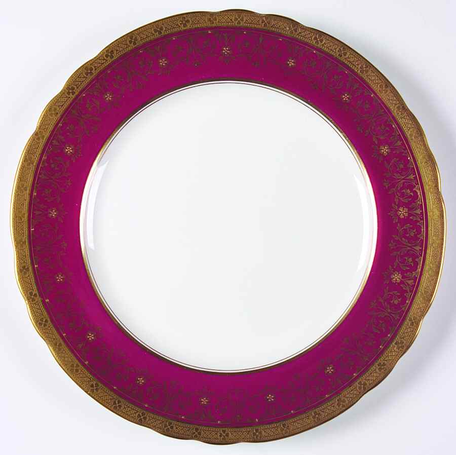 Kenilworth Red (Scalloped) Dinner Plate by John  Aynsley & Sons-1