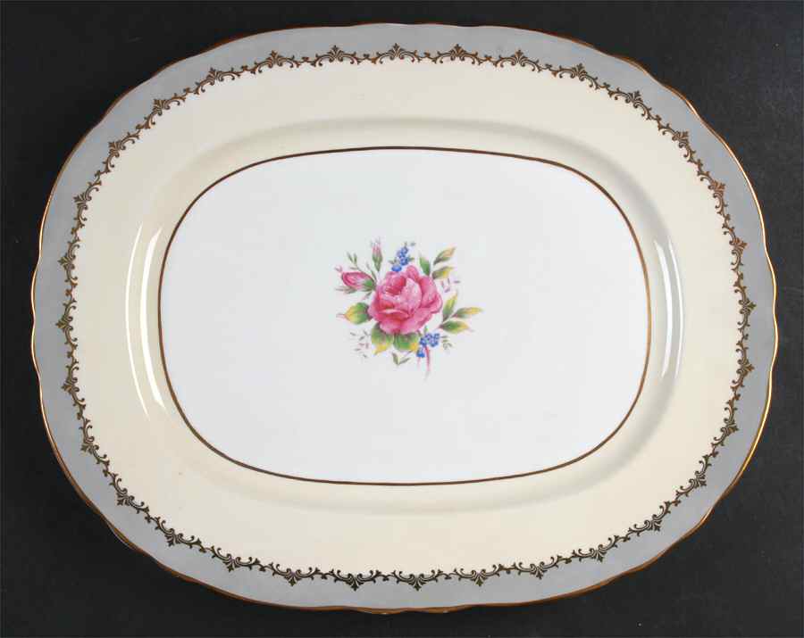 Lancaster Gray 15" Oval Serving Platter by John  Aynsley & Sons-1