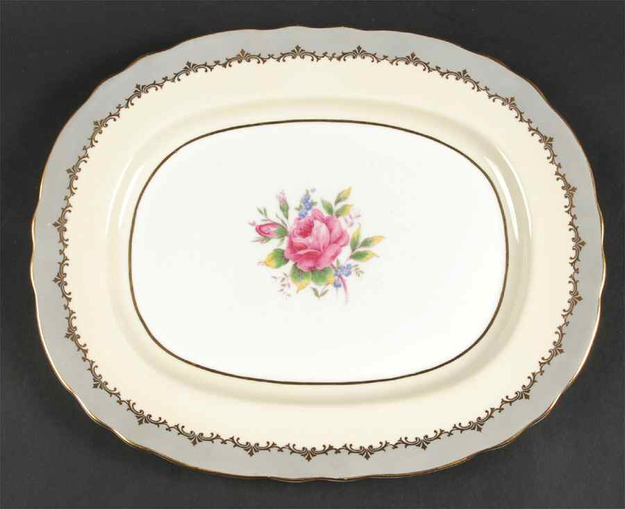 Lancaster Gray 13" Oval Serving Platter by John  Aynsley & Sons-1