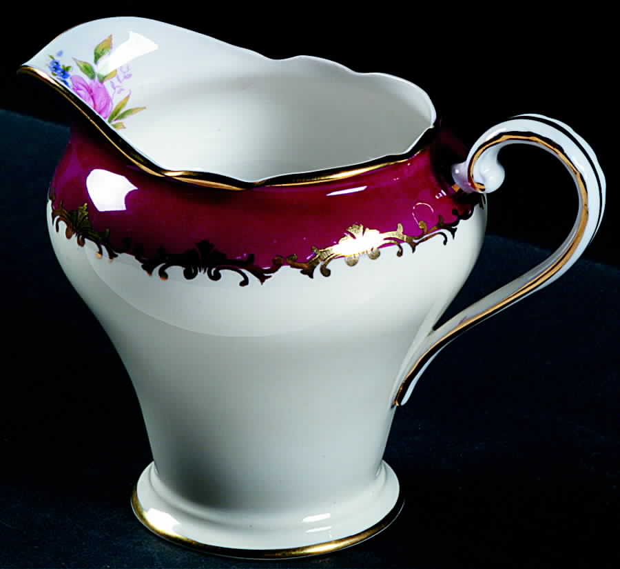 Lancaster Maroon Creamer by John  Aynsley & Sons-1