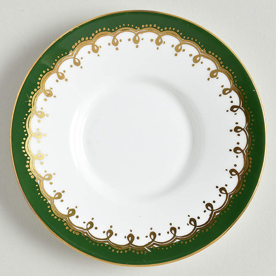 Laurette Green (Smooth) Saucer for Demitasse Cup by John  Aynsley & Sons-1