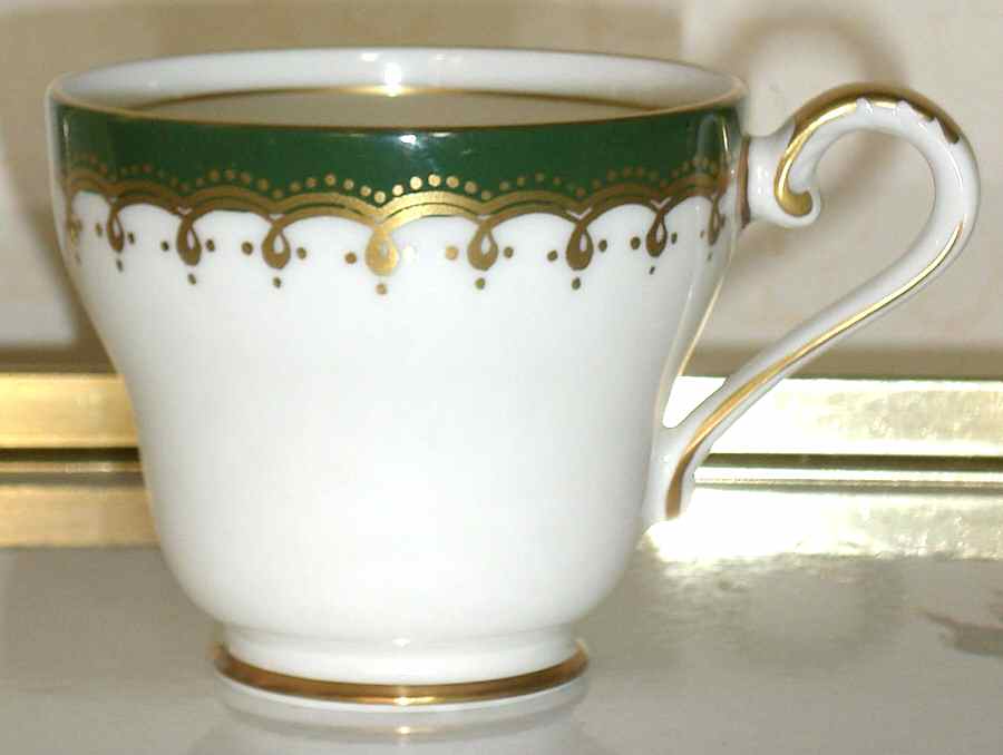 Laurette Green (Smooth) Footed Demitasse Cup & Saucer Set by John  Aynsley & Sons-1