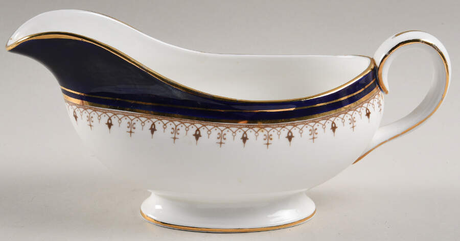 Leighton Cobalt (Smooth) Gravy Boat by John  Aynsley & Sons-1