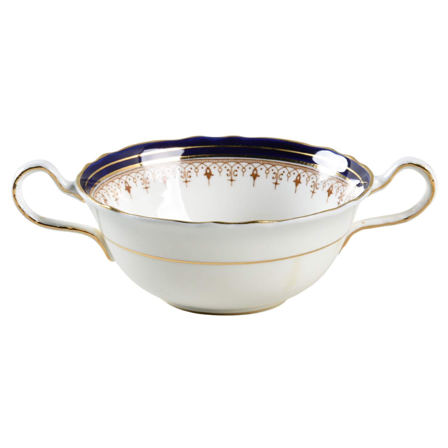 Leighton Cobalt (Smooth) Flat Cream Soup Bowl by John  Aynsley & Sons-1