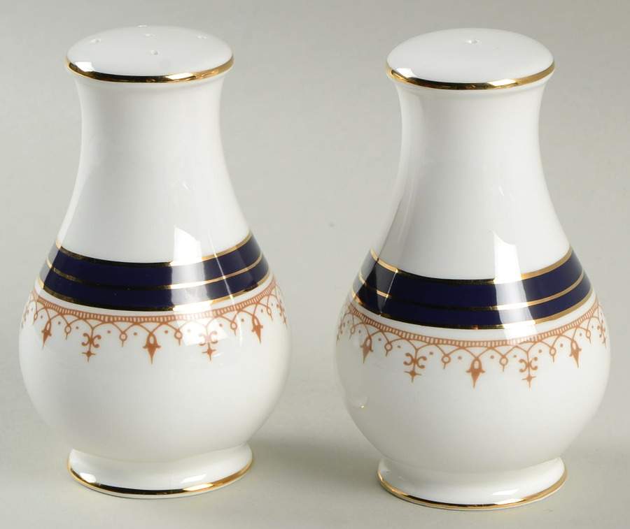 Leighton Cobalt (Smooth) Salt & Pepper Set by John  Aynsley & Sons-1