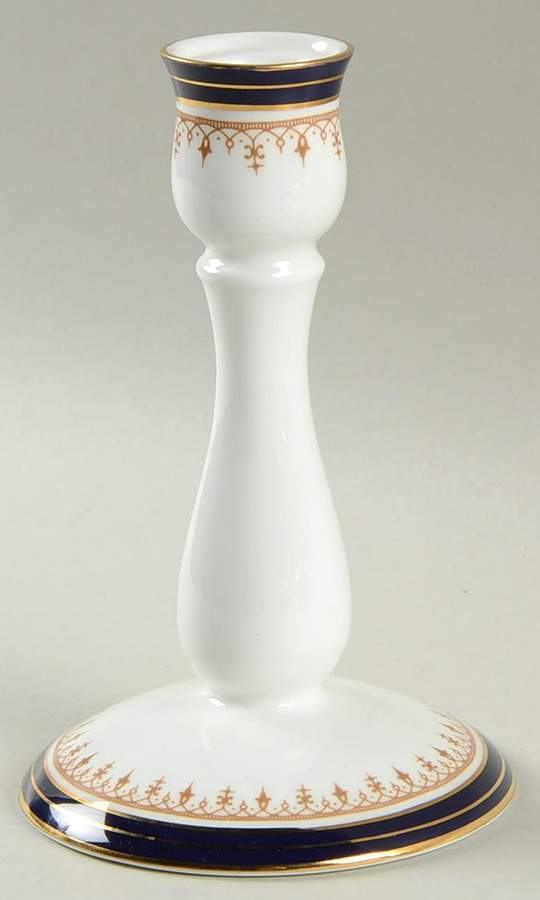Leighton Cobalt (Smooth) 6" Candlestick by John  Aynsley & Sons-1