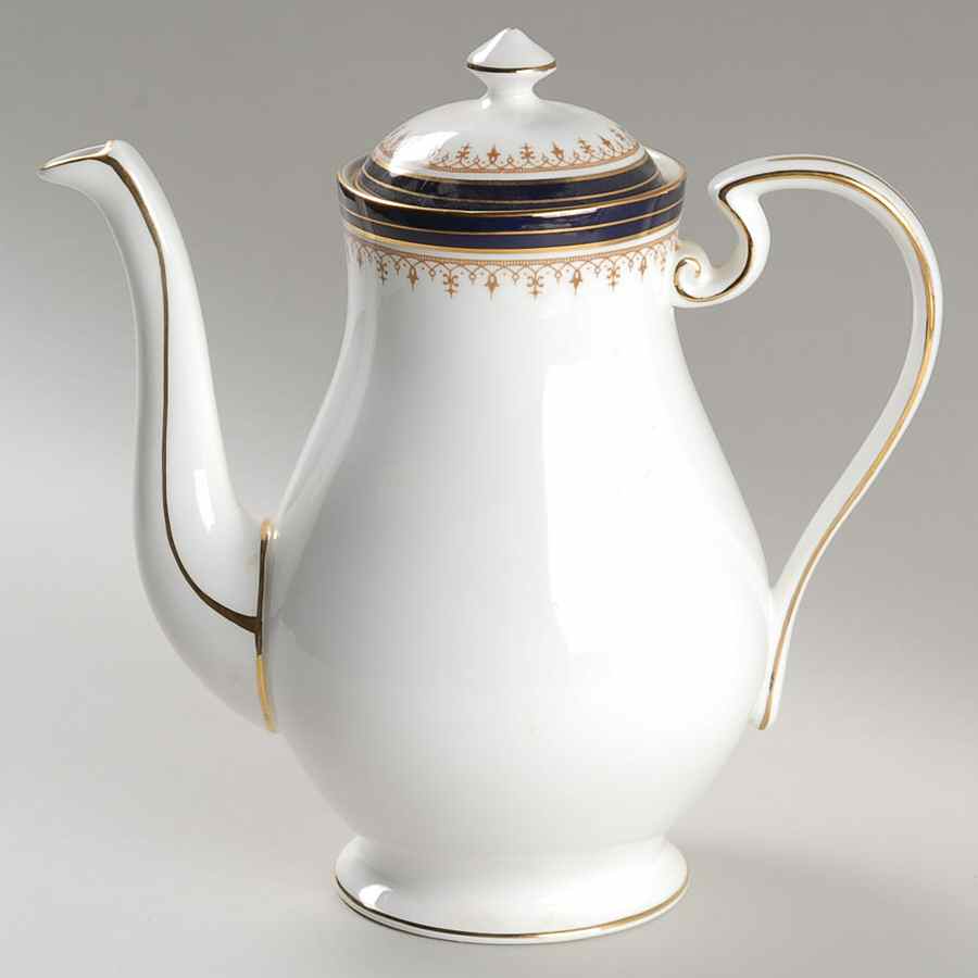 Leighton Cobalt (Smooth) Coffee Pot & Lid by John  Aynsley & Sons-1