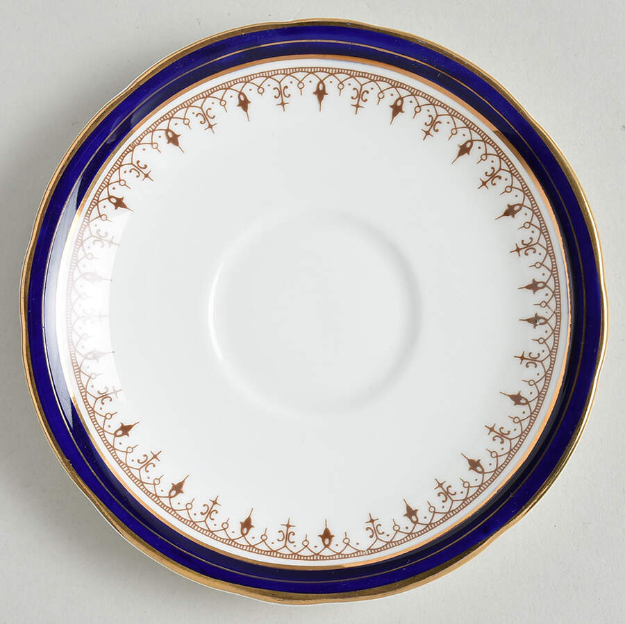 Leighton Cobalt (Scalloped) Saucer for Footed Cup by John  Aynsley & Sons-1
