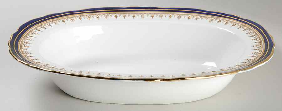 Leighton Cobalt (Scalloped) 10" Oval Vegetable Bowl by John  Aynsley & Sons-1