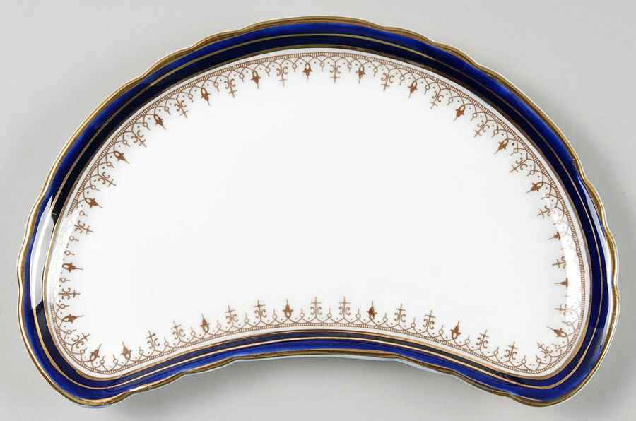 Leighton Cobalt (Scalloped) Crescent Salad Plate by John  Aynsley & Sons-1