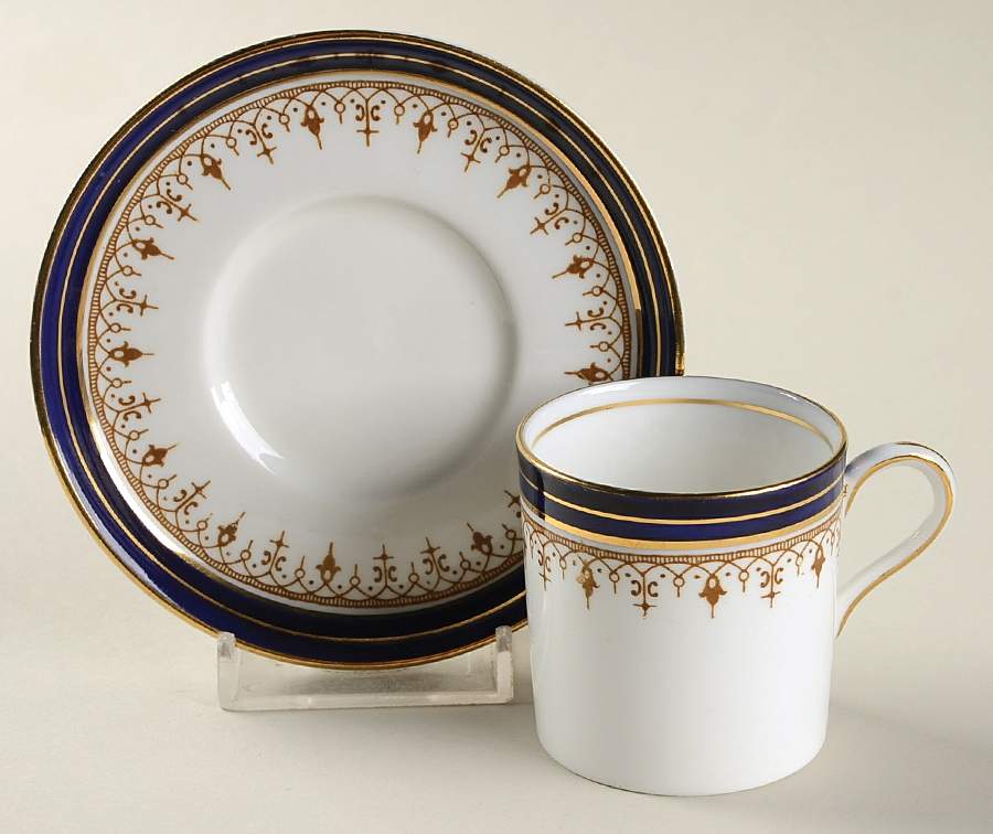 Leighton Cobalt (Scalloped) Flat Demitasse Cup & Saucer Set by John  Aynsley & Sons-1