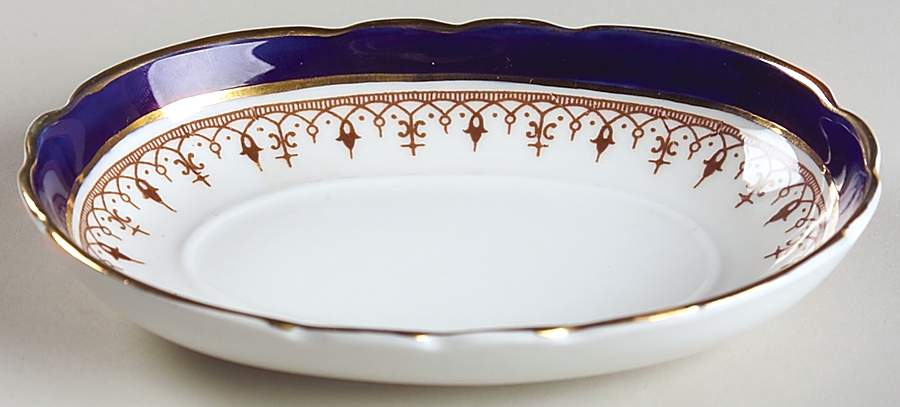 Leighton Cobalt (Scalloped) Individual Gravy Boat Underplate by John  Aynsley & Sons-1