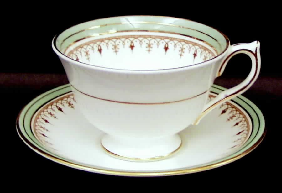 Lincoln Green Footed Cup & Saucer Set by John  Aynsley & Sons-1