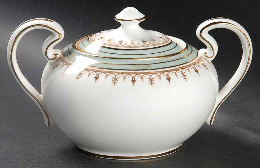 Lincoln Green Sugar Bowl & Lid by John  Aynsley & Sons-1
