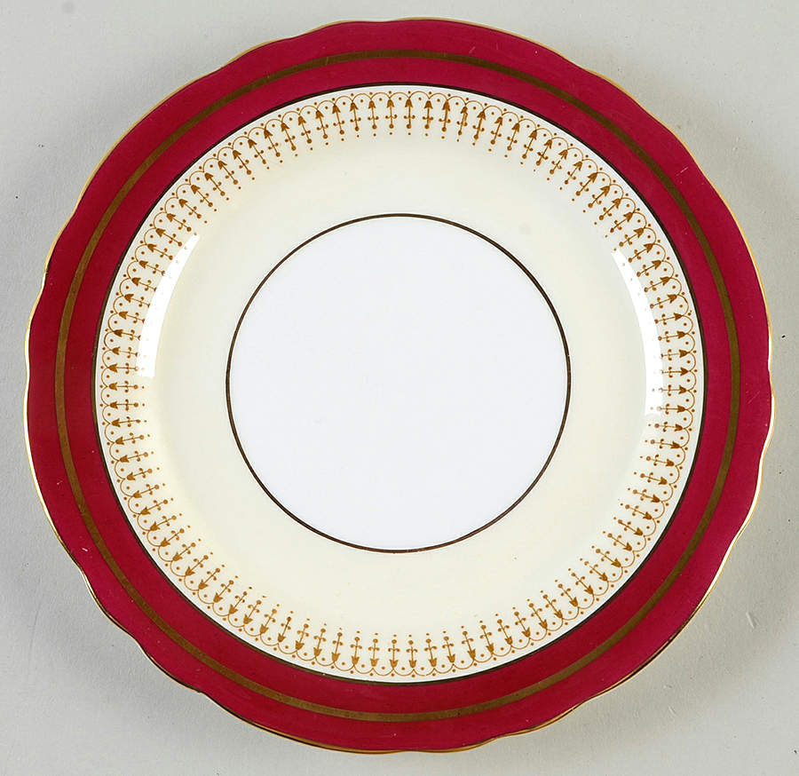 Lynton Maroon Salad Plate by John  Aynsley & Sons-1