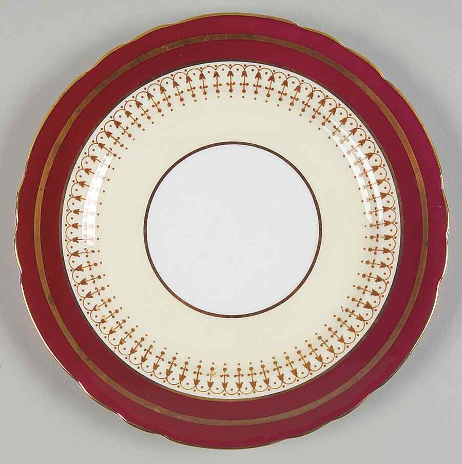 Lynton Maroon Bread & Butter Plate by John  Aynsley & Sons-1