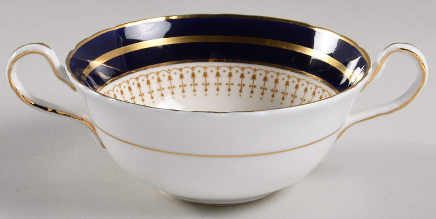 Lynton Cobalt Blue Flat Cream Soup Bowl by John  Aynsley & Sons-1
