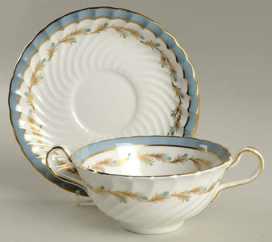 Marjorie Flat Cream Soup Bowl & Saucer Set by John  Aynsley & Sons-1