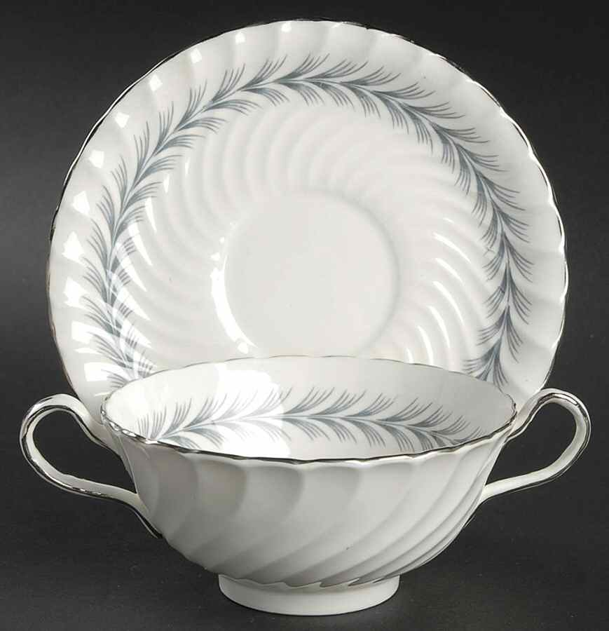 Mayfair Footed Cream Soup Bowl & Saucer Set by John  Aynsley & Sons-1