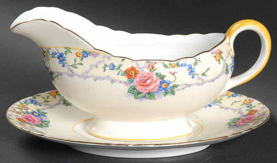 Melrose Gravy Boat & Underplate by John  Aynsley & Sons-1